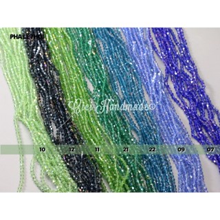 Pha lê thoi siêu nhỏ xanh ghi xám bạc 2mm 3mm 4mm link 2/3 Cici Handmade chuyên hạt đá hạt pha lê hạt trang sức