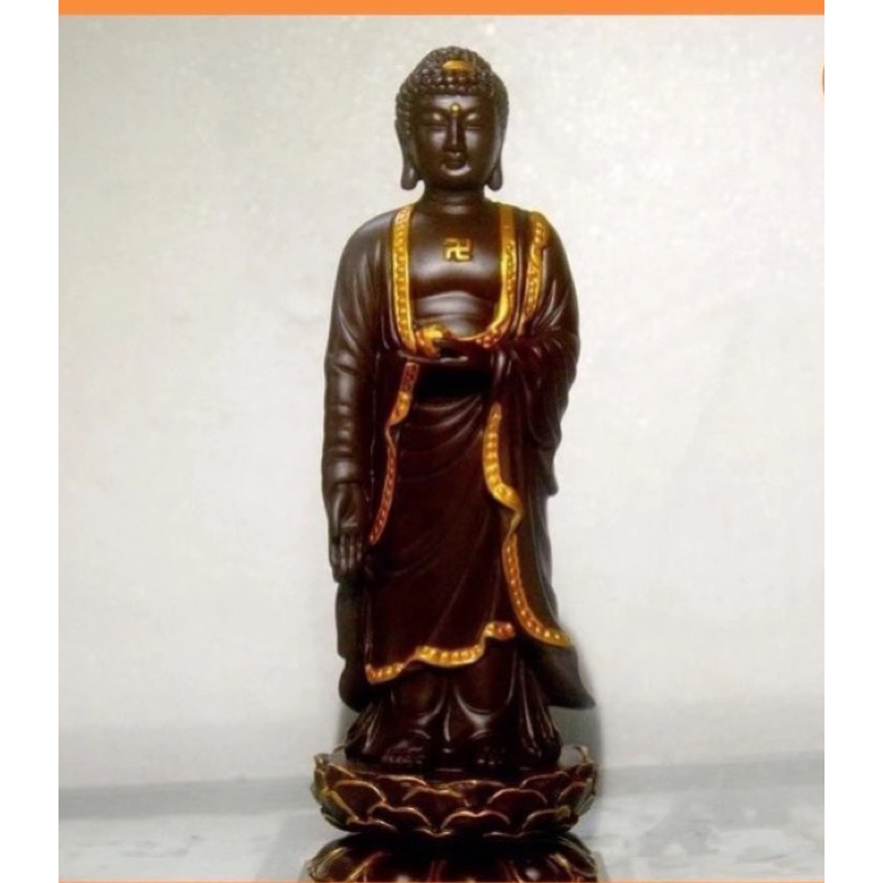 Tượng phật a di đà đứng nâu 20 cm