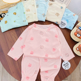 Combo bộ dài thun lạnh in hình ngộ nghĩnh cho bé trai, bé gái size từ 4-15kg