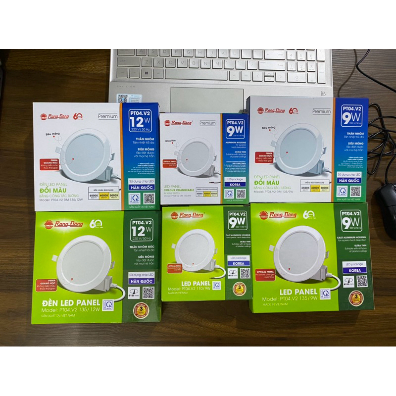   Rạng Đông  Đèn LED Panel âm trần tròn Rạng Đông PT04.V2 9W 12W chính hãng 