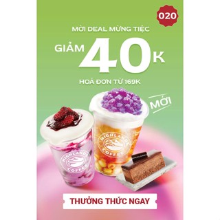 Voucher Giảm 40K Hóa Đơn 169K tại Highlands Coffee - Gây Quỹ Cơm 0 Đồng