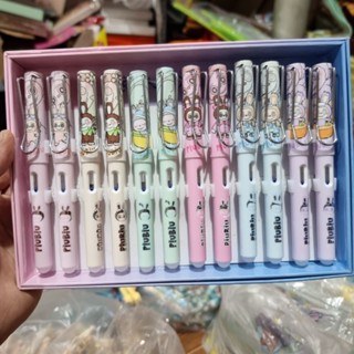 1Hộp = 12 cây bút máy labubu/bút máy tẩy xóa được