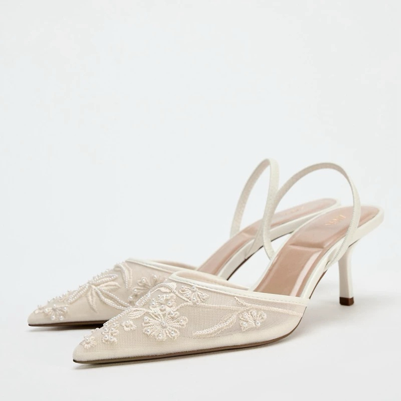 Giày cao gót Z mũi nhọn vải lưới thêu hoa dịu dàng đế cao mảnh 5cm phong cách tiểu thư Mary Jane 𝟴𝟯𝟮𝟲(𝟳𝟴𝟭𝟰-𝟱 𝗞𝗲𝗺) | BigBuy360 - bigbuy360.vn