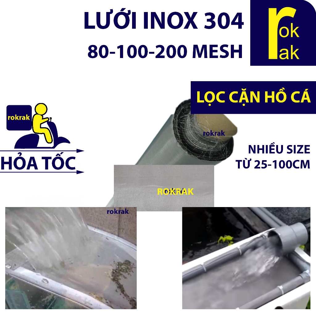Lưới lọc inox 304 ko rỉ ( 80 100 200 mesh - CHỈ BÁN SIZE NHỎ LẺ ) MỊN ĐỊNH LƯỢNG CAO cho bakki, lọc 
