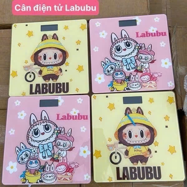 Cân Điện Tử Labubu Dễ Thương Kính Cường Lực - Cân Tối Đa 180kg Kèm Pin