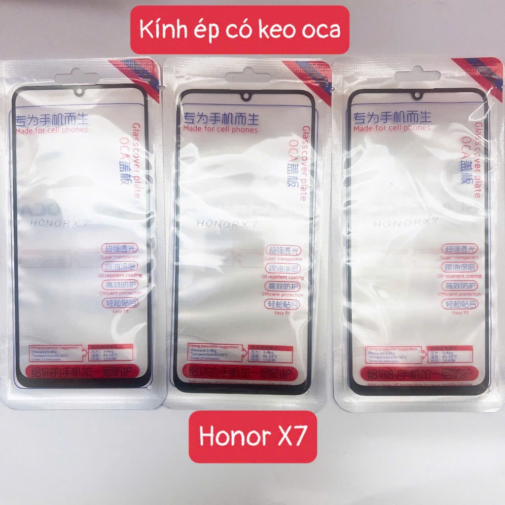 HUAWEI HONOR X7 - Kính ép màn hình có keo oca huawei honor X7 - kính ép liền keo Huawei Honor X7, CM