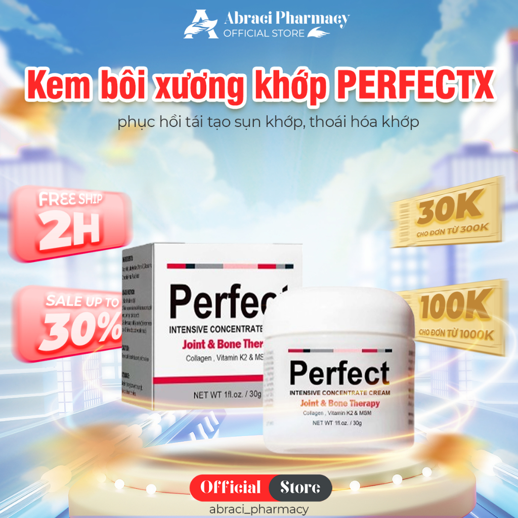 Kem Xương Khớp Perfectx Giảm Đau Nhức Xương Khớp Và Gout - Kem Phục Hồi Tái Tạo Sụn Khớp, Thoái Hóa Khớp Mỹ