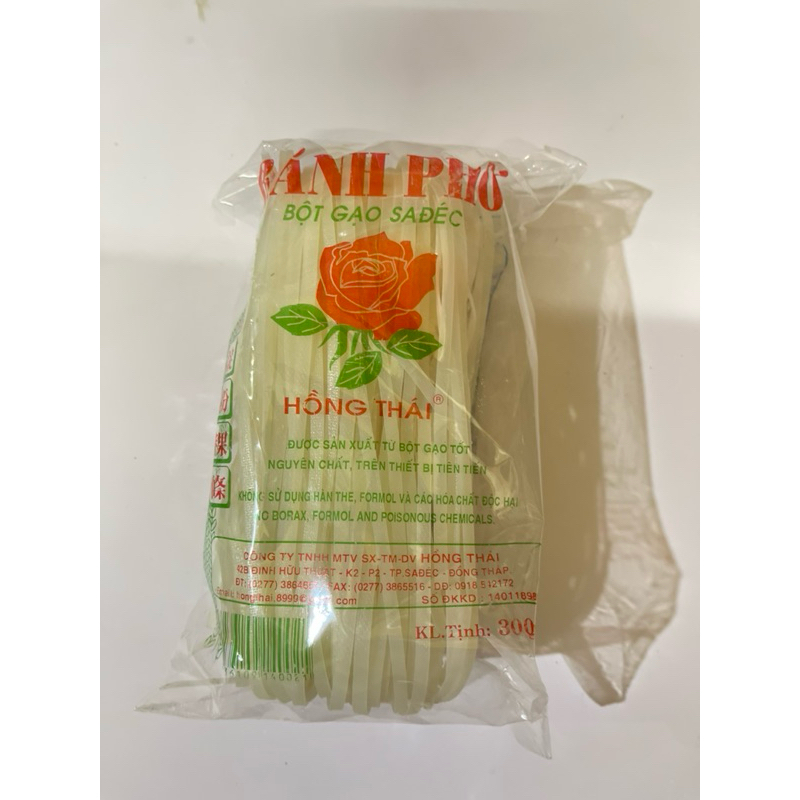 BÁNH PHỞ  KHÔ BỘT GẠO SA ĐÉC HỒNG THÁI 300GR/GÓI