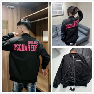 Áo Khoác Gió Nam Nữ Thêu Chữ D...S...Q2.IN CHỮ HỒNG.Hình In Đẹp Chất Gió 2 Lớp 2 Dành Cho Giới Trẻ 2024