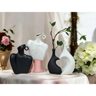  Bình Cắm Hoa Nghệ Thuật Gốm Bát Tràng Lọ Hoa Decor Hình Xương Quai Xanh Cô Gái - Độc Đáo Cá Tính Duyên Dáng 