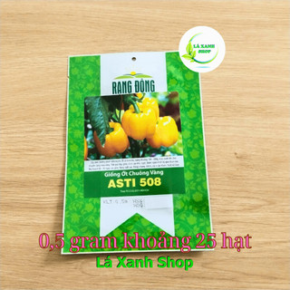 Hạt giống Ớt Chuông Vàng Asti 508 (0.5 gram) nảy mầm tốt, sinh trưởng khỏe - Lá Xanh Shop