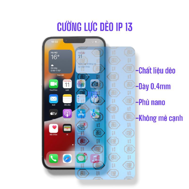 (3 tấm) Cường lực dẻo bảo vệ màn hình  cho ip 13 NTS Shop