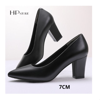 Giày Tiếp Viên [DA THẬT]  Mã HP4218 Hàng Không Công Sở Văn Phòng Nữ Mũi Nhọn Gót Vuông  HP Store