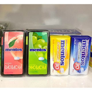 Kẹo Ngậm Không Đường Mentos Hương Đào/Nho Bạc Hà Lọ 17,5g/ 35g