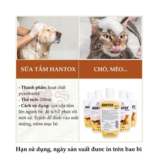 Sữa tắm Hantox shampoo trị ve rận