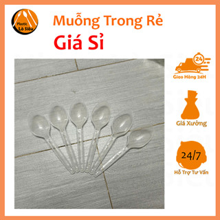[Giá Sỉ] 1000 Muỗng Nhựa Trong Siêu Rẻ Sử Dụng Một Lần, Thìa Muỗng Nhựa Trong Cơm Hộp, (Muỗng Trong Kim Anh)