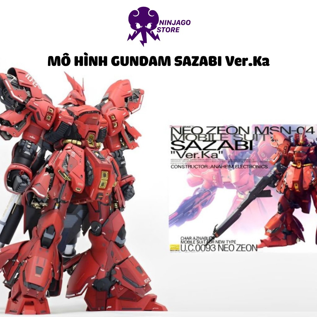 Mô Hình Lắp Ráp gundam MG Sazabi 1 100 Ver ka tặng kèm deca nước