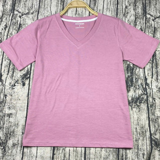 Áo Thun Nữ Cổ Tim Trơn Cotton 2 Chiều Amanecer