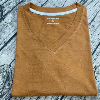 Áo Thun Nữ Cổ Tim Trơn Cotton 2 Chiều Amanecer