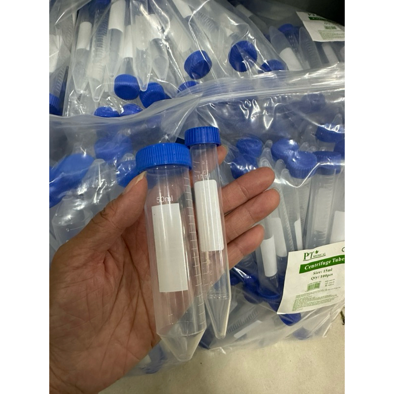 ❤COMBO 50 ỐNG] Ống lọ thí nghiệm ly tâm nhựa đựng mẫu thử có nắp 15ml 50ml Ống falcon Ống nhựa ly tâ