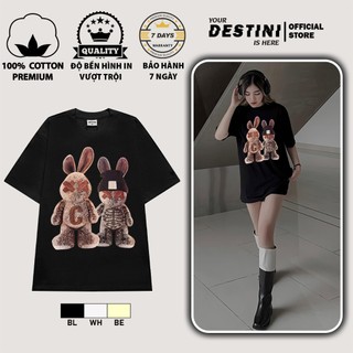 Áo Thun [Áo Phông] bad rabbit local brand unisex nam nữ form rộng tay lỡ cotton cao cấp cổ tròn DESTINI BUNNY06