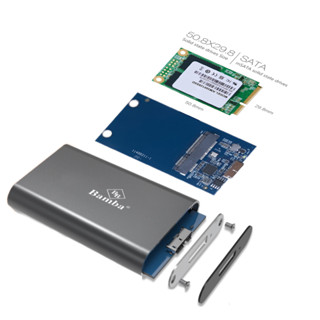 HỘP ĐỰNG Ổ CỨNG SSD MSATA RA USB 3.0 - BOX SSD MSATA RA USB 3.0 BAMBA B6 - VỎ NHÔM + MÀU BẠC