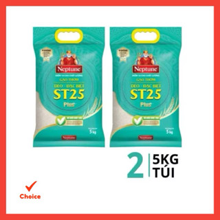 Combo 2 túi(5kg) Gạo Thơm Dẻo - Đặc Biệt ST25 Plus Neptune - Hàng Chính Hãng - Date Mới