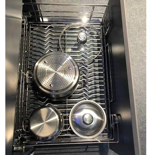 Kệ xoong nồi EUROGOLD inox 304 nan oval, Giá để xoong nồi tủ bếp thông minh, Phụ kiện tủ bếp Myhouse