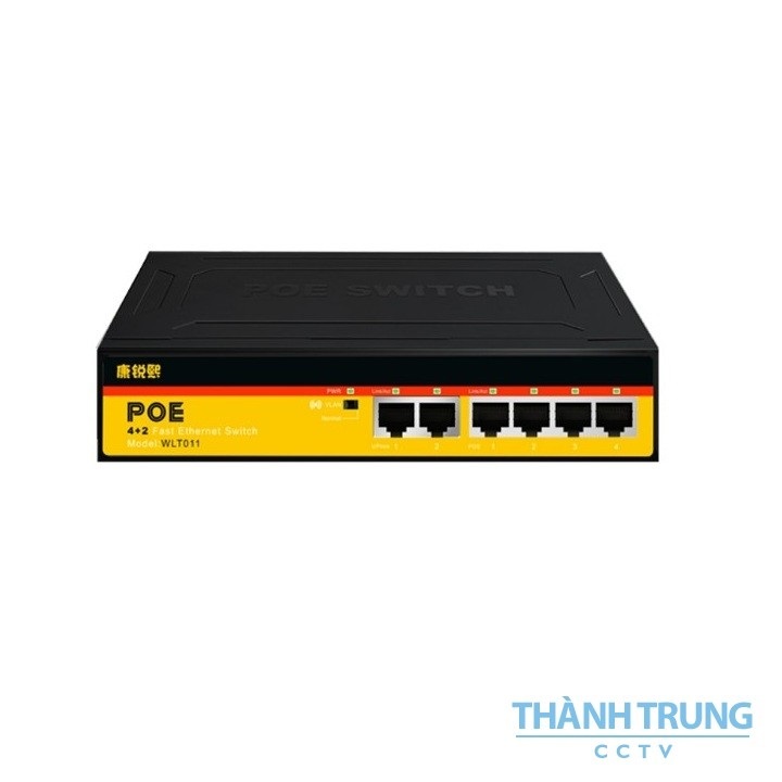 Switch 4 cổng POE WLT011, switch 4 cổng dùng cho camera poe