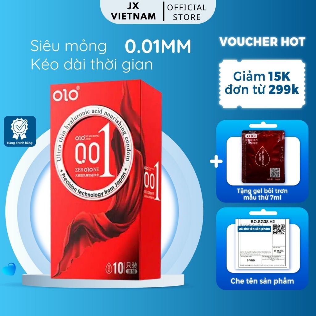 Bao Cao Su OLO 0.01 Thin Square Red Gai Nổi