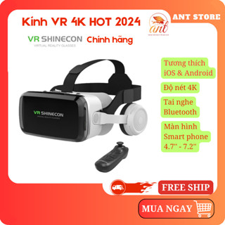 Kính thực tế ảo SHINECON SC-G04DBS sẵn tai nghe Bluetooth độ nét 4K trải nghiệm sống động chân thực