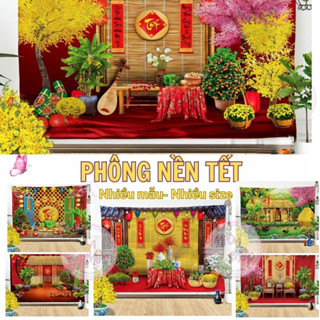 [GIÁ XƯỞNG] Tranh Vải Trang Trí TẾT 2024 -Thảm vải treo tường Trang Trí Dịp Tết [TẶNG 3 ĐINH 2 MÓC]