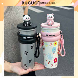  Ly giữ nhiệt PANDA 700ML có ống hút ly giữ nhiệt nóng lạnh inox 316 cao cấp có quai xách tiện lợi 