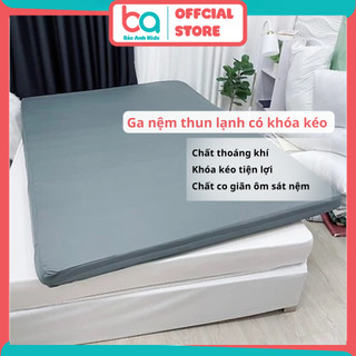 Áo bọc nệm thun lạnh có dây khóa kéo màu xám sang trọng tối giản thích hợp cho homestay ,khách sạn