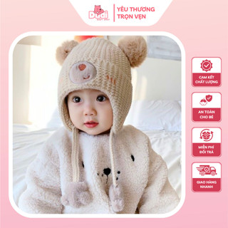  Mũ Len Cao Cấp Dày Dặn Có Bịt Tai Mùa Đông Cho Bé 0-2 Tuổi Ấm Áp Khỏe Mạnh Họa Tiết Dễ Thương - M11 