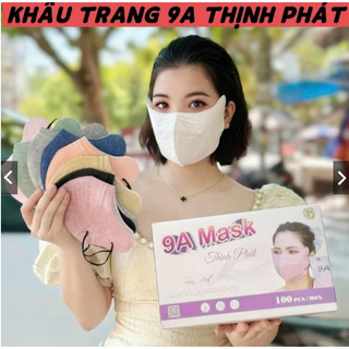  Set 100 chiếc Khẩu trang 9A Thịnh Phát form to che kín mặt chống nắng chống tia UV 5 lớp 