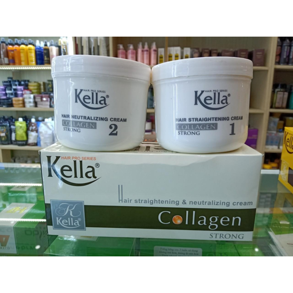 KEM DUỖI TÓC THUỐC ÉP TÓC KELLA COLLAGEN STRONG TRẮNG