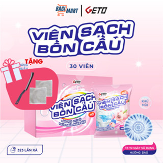[CÓ QUÀ] Viên thả bồn cầu GETO sạch khuẩn thơm mát tẩy sạch mảng bám khử mùi diệt vi khuẩn toilet thế hệ mới hương Đào