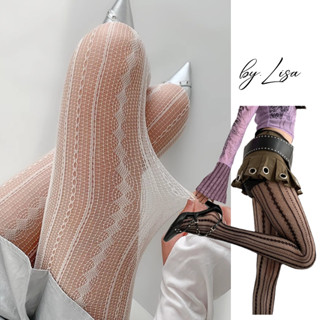 Quần Tất Lưới Phối Họa Tiết Phong Cách Aesthetic Sang Trọng, Quần Tất Siêu Co Giãn Kiểu Dáng Vintage by.Lisa