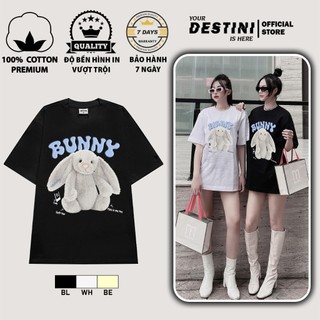 Áo Thun [Áo Phông] Bunny local brand unisex nam nữ form rộng tay lỡ cotton cao cấp cổ tròn DESTINI SBUNNY01