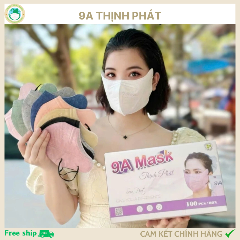 Set 50 chiếc khẩu trang 9A Thịnh Phát 5 lớp dành cho người mặt to chống bụi chống nắng toàn diện