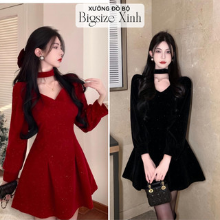 Đầm thời trang bigsize, đầm dự tiệc xinh cho nữ bigsize 50~90Kg chất thun quảng châu mềm mịn co giãn