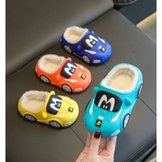 Dép sục ô tô cao su lót lông đế mềm siêu ấm cho bé trai bé gái