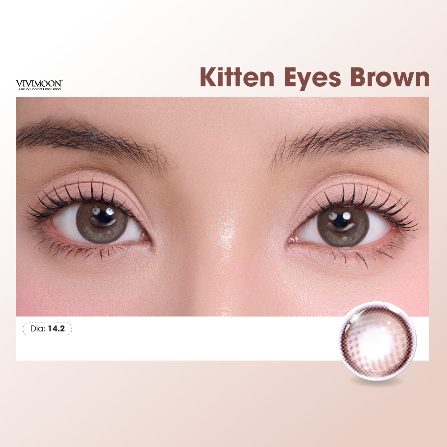 01 Chiếc Kính áp tròng VIVIMOON LENS 1 ngày màu nâu sáng Kitten Eyes Brown (Giá 1 bên mắt, x2 để đặt 1 đôi) | BigBuy360 - bigbuy360.vn