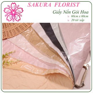 Giấy Nến Gói Hoa Nhũ Ngọc, Giấy Nhăn, Giấy Nhăn Giấy Gói Hoa Syndey Ánh Ngọc