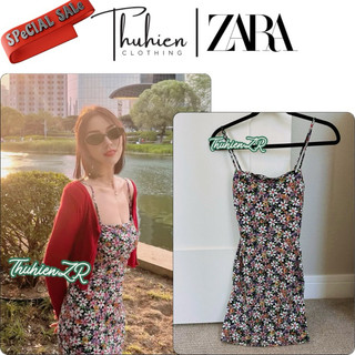 (Chính hãng size XS)Váy mini ZARA 5039/385/084 hai dây hoa nhí co giãn(kèm ảnh thật)