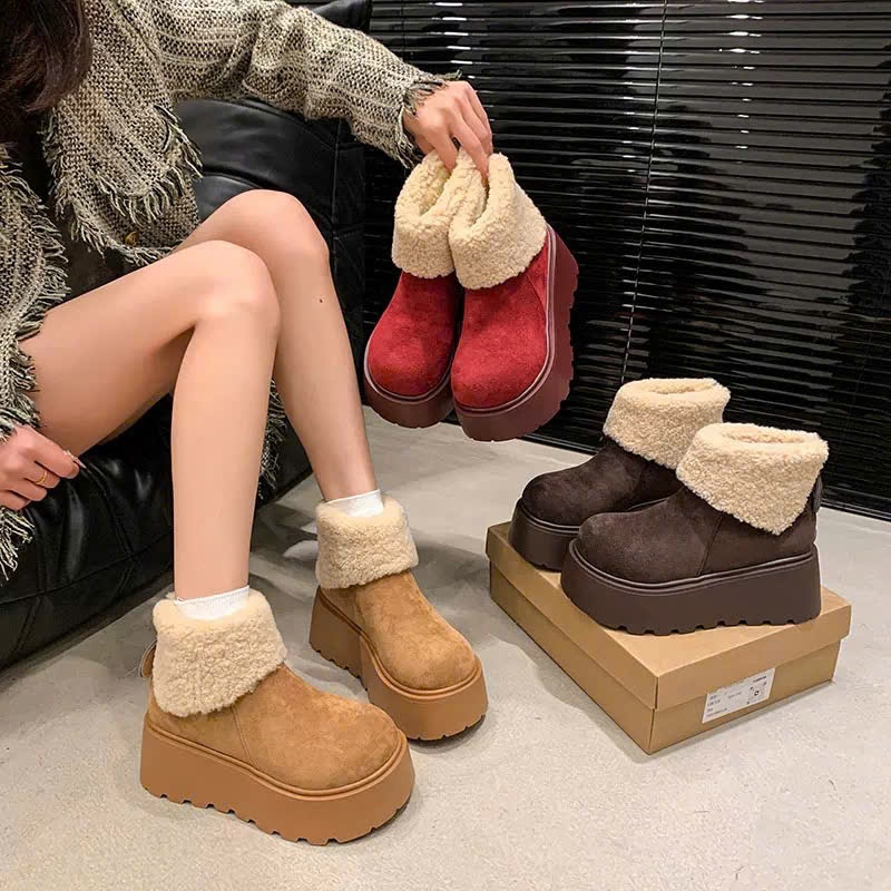 Giày bốt cổ lông đế 7cm hàng QCCC full box ALI