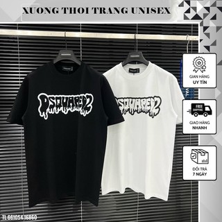  Áo Thun nam nữ Dsquared2 DSQ kem chảy  Áo Thun cộc tay Unisex Form Rộng 2 chiều Cotton 100% 