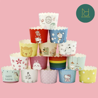 Lốc 50 cốc giấy bánh cupcake, ly giấy đựng bánh kem (Mẫu ngẫu nhiên)