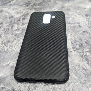 Ốp lưng Samsung J8 SM-J810 vân da loại A, vân carbon - chống sốc - chống trơn trượt - Kính cường lực 9D